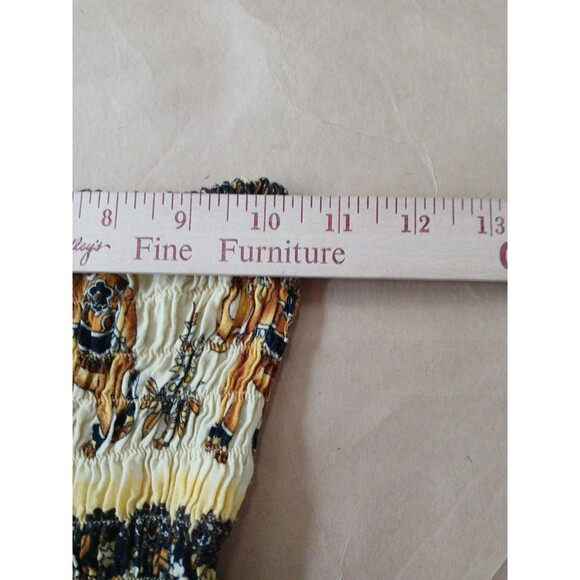 Elephant Boho Hippie Knee Length Dress Small Smocked Halter Top Festival Beach - Picture 3 of 6